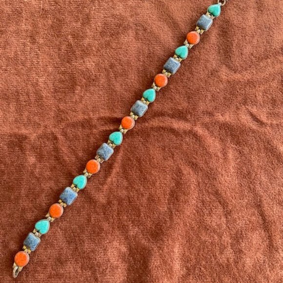 Sterling Silver Semiprecious Stone Bracelet - Picture 1 of 4